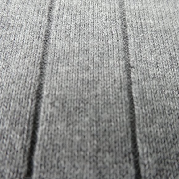 Hickey Freeman Grey Ribbed Cardigan Cotton Silk Blend Elbow Patches Pockets XL - Picture 2 of 8
